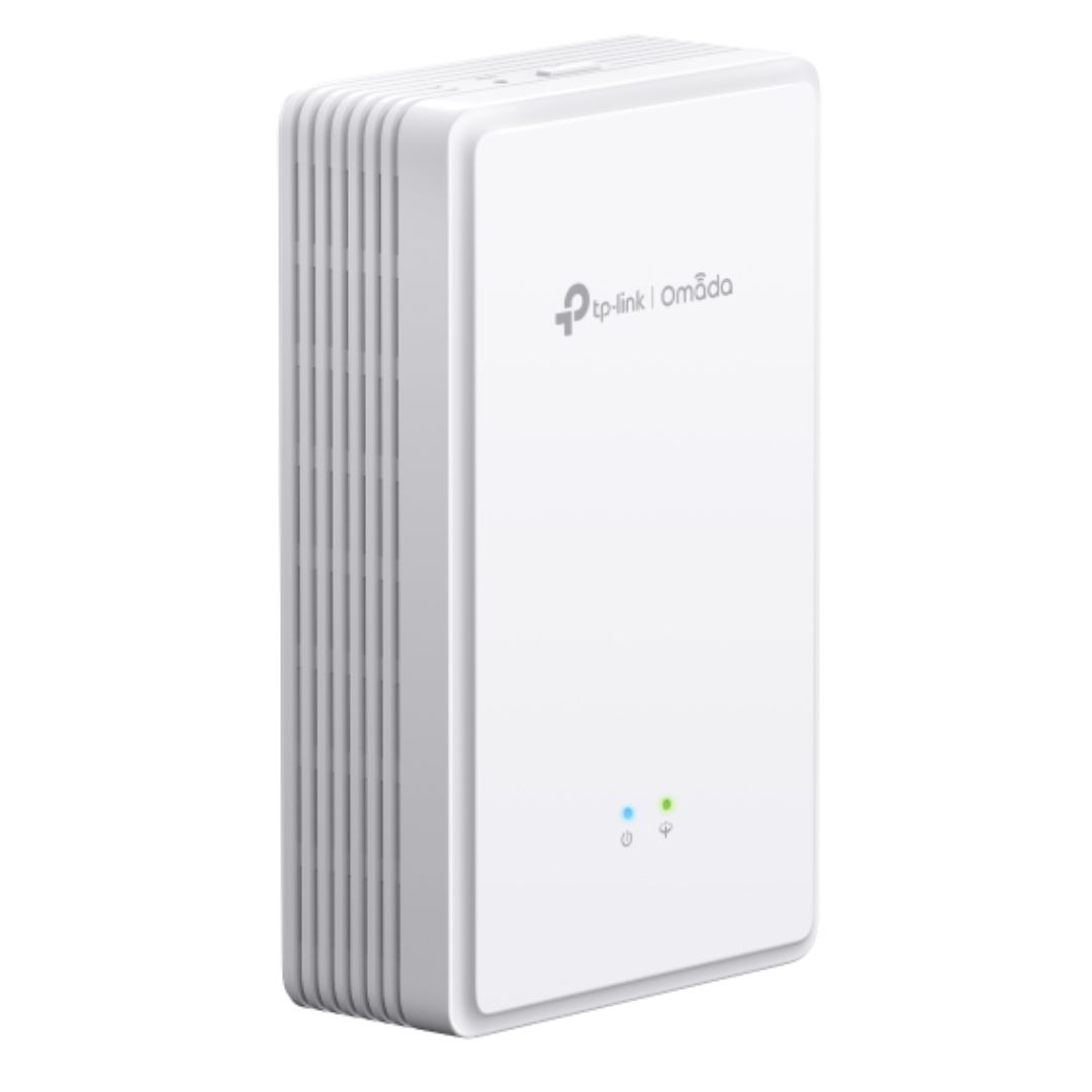 TP-Link EAP615GP-Wall Omada AX1800 Wi-Fi 6 Wall Plate GPON Access Point, 574Mbps at 2.4 GHz + 1201 Mbps at 5 GHz, AC Power, 4×Internal Antennas, MU-M