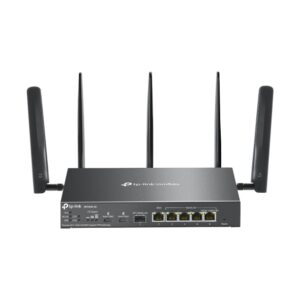 TP-Link ER706W-4G Omada 4G+ Cat6 AX3000 Gigabit VPN Router, 4G+, Dual Band Wi-fi 6, 6 Gigabit Ports (5 RJ45+1 SFP), 5 High-Gain Detach Ant.