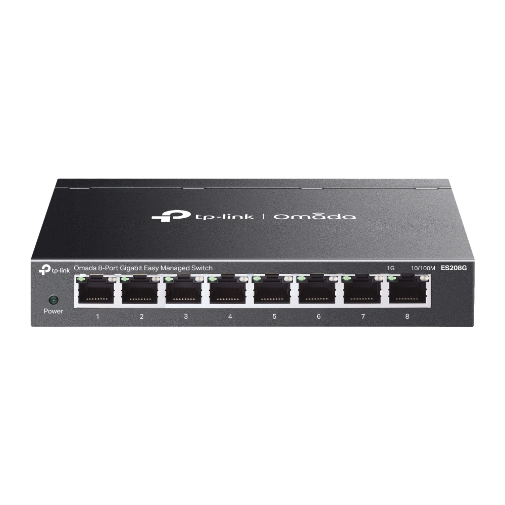 TP-Link ES208G Omada 8-Port Gigabit Easy Managed Switch, Flow Control, Loopback Detection, Port Isolation, Port Mirroring, LAG, VLAN, IGMP Snooping, Q