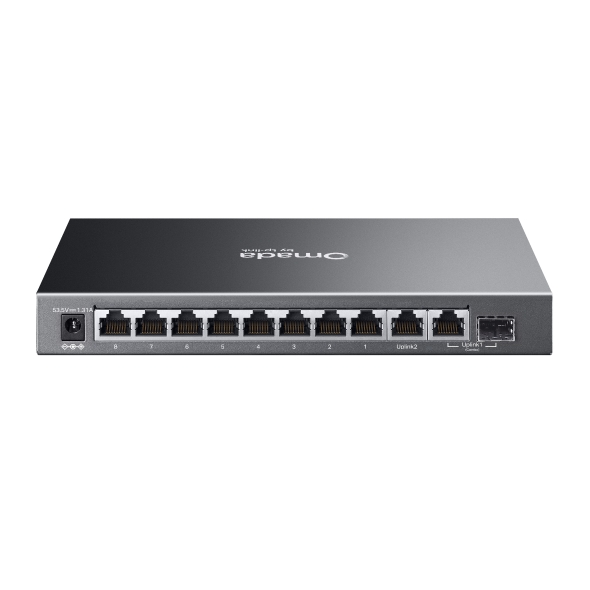 TP-Link ES210GP Omada 10-Port Gigabit Easy Managed Switch with 8-Port PoE+, 8× Gigabit PoE+ Ports, 1x Gigabit Non-PoE Ports, 1× Combo Gigabit RJ45/SF - Image 2