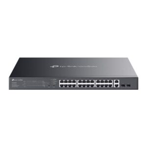 TP-Link ES228GMP Omada 28-Port Gigabit Easy Managed Switch with 24-Port PoE+,  Fast PoE, Perpetual PoE, Flow Control, Loopback Detection, Port Isolati