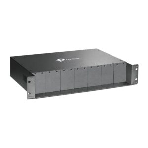 TP-Link MC1400 19' 2U Rackmount Chassis for 14-Slot Media Converters, Redundant Power Supply, Hot-Swappable, Mounted,Two Cooling Fans
