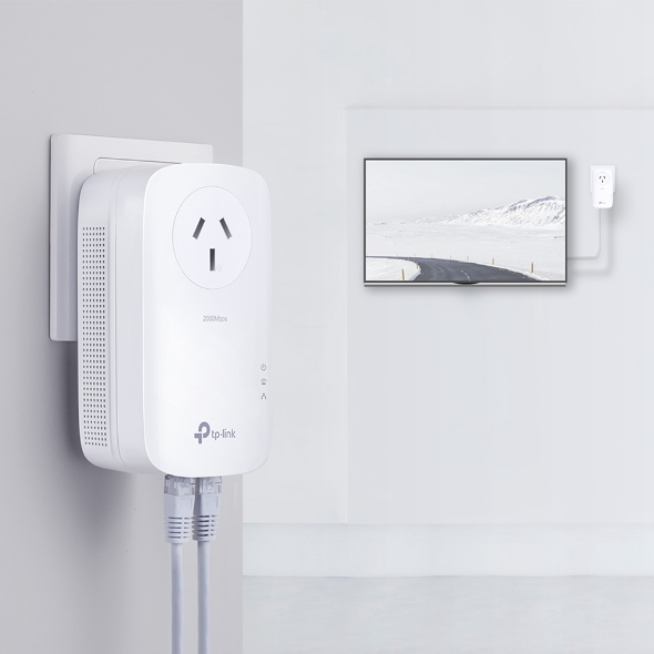 TP-Link TL-PA9020P KIT AV2000 2-Port Gigabit Passthrough Powerline Starter Kit, HomePlug AV2, Up To 2000Mbps, 2X2 MIMO With Beamforming, Plug and Play - Image 4