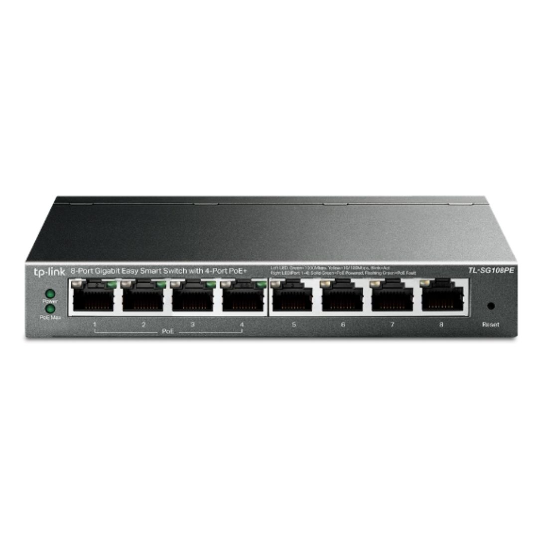 TP-Link TL-SG108PE 8-Port Gigabit Easy Smart Switch with 4-Port PoE, 55W IEEE 802.3af, Fanless, VLAN Features - Image 4