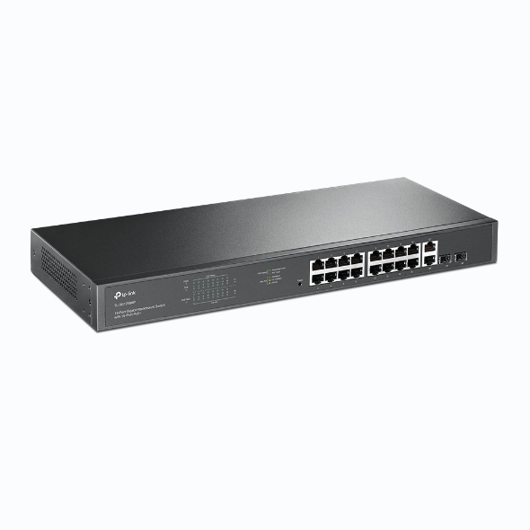 TP-Link TL-SG1218MP 18-Port Gigabit Rackmount Switch With 16 PoE+ & 2 SFP Slots, 16× Gigabit PoE+ Ports, 2× Gigabit Non-PoE Ports, 2× Combo Gigabit SF - Image 2