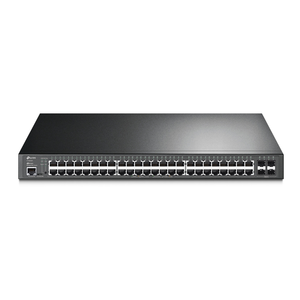 TP-Link SG3452P Omada 52-Port Gigabit L2+ Managed Switch with 48-Port PoE+, Integration with Omada SDN Controller,Static Routing, 802.1Q VLAN, QinQ
