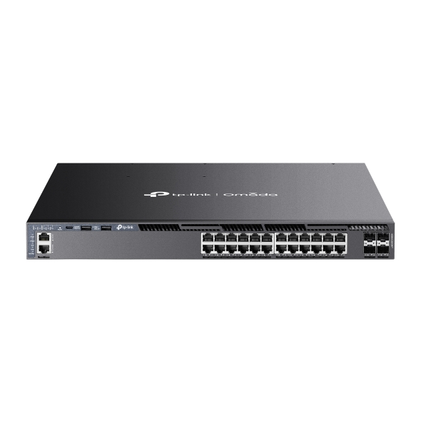 TP-Link SG6428XHP Omada 24-Port Gigabit Stackable L3 Managed PoE+ Switch with 4 10G Slots, Omada 24-PortGigabit Stackable L3 Managed PoE+ Switch with