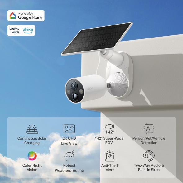 TP-Link TC85 KIT Solar-Powered Security Camera Kit, 2K QHD Live View - Image 4