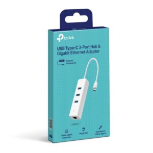 TP-Link UE330C USB 3.0 Type-C to Gigabit Ethernet Network Adapter with 3-Port USB 3.0 Type-A Hub