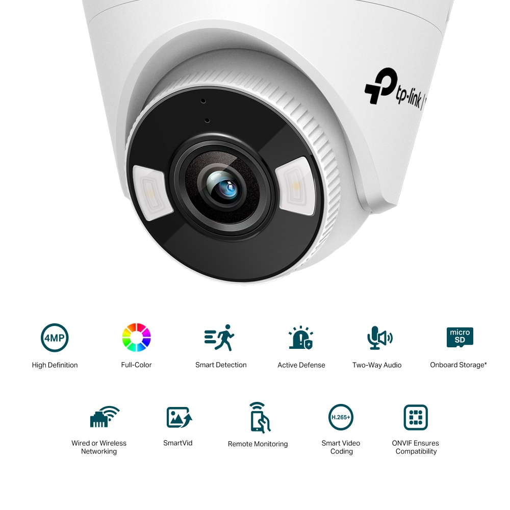 TP-Link VIGI 4MP C440-W(4mm) Full-Colour Wi-Fi Turret Network Camera,4mm Lens, Smart Detection, 3YW - Image 3