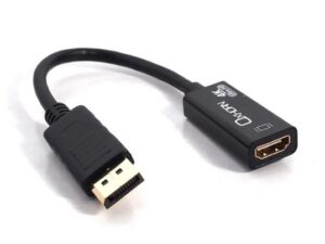 Oxhorn DisplayPort DP to HDMI Male to Female Adapter 4K@30Hz 3840x2160 Ultra HD HDMI v1.4 Gold plated 15cm Black