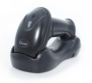 Oxhorn Wireless 2.4G Bluetooth 5.0 2D Barcode Scanner Commercial Grade USB Fast reliable Plug&Play 5V 1A Sensor Pixel rechargeable battery Black