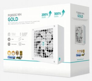 DeepCool PQ850G WH 850W Gamer Storm 80+ Gold/Cybenetics Fully Modular ATX Power Supply 120mm Fan, Japanese Capacitors, DC to DC, ATX12V V3.1,