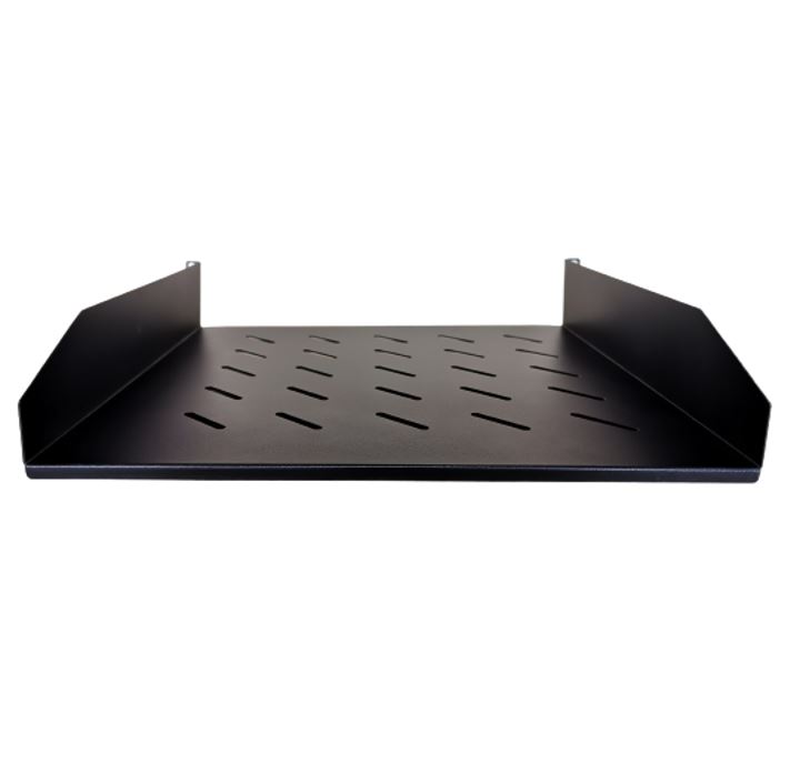 LDR Cantilever 2U 300mm Deep Shelf Recommended for 19' 600mm Deep Cabinet - Black Metal Contruction - Image 3