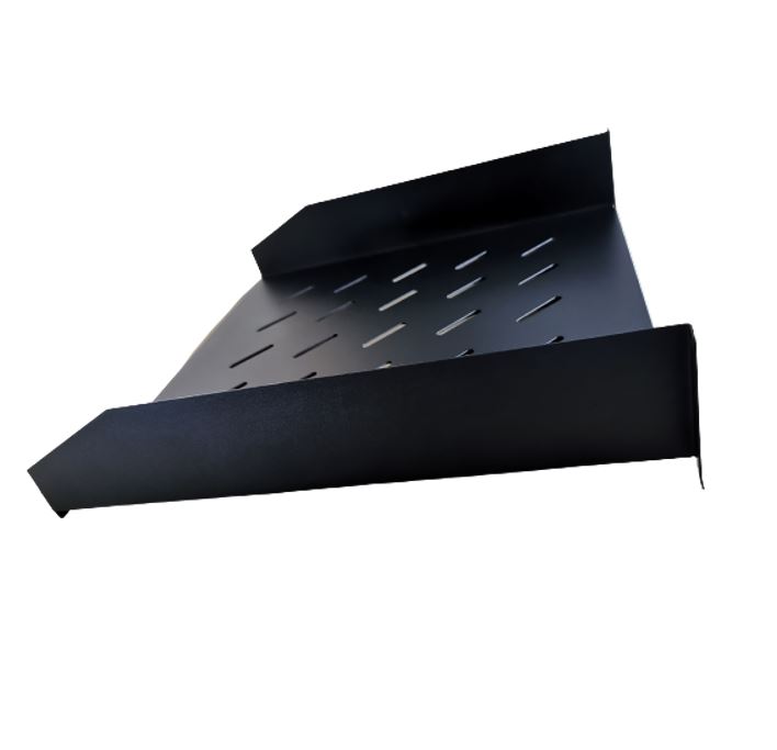 LDR Cantilever 2U 300mm Deep Shelf Recommended for 19' 600mm Deep Cabinet - Black Metal Contruction - Image 4
