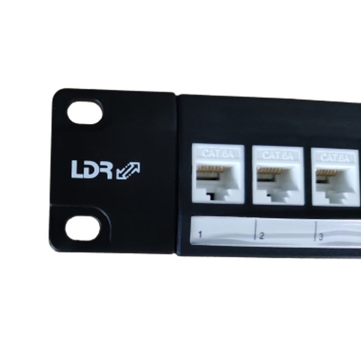 LDR 24 Port Cat6A UTP Patch Panel Rack Mount - 1U - Image 3