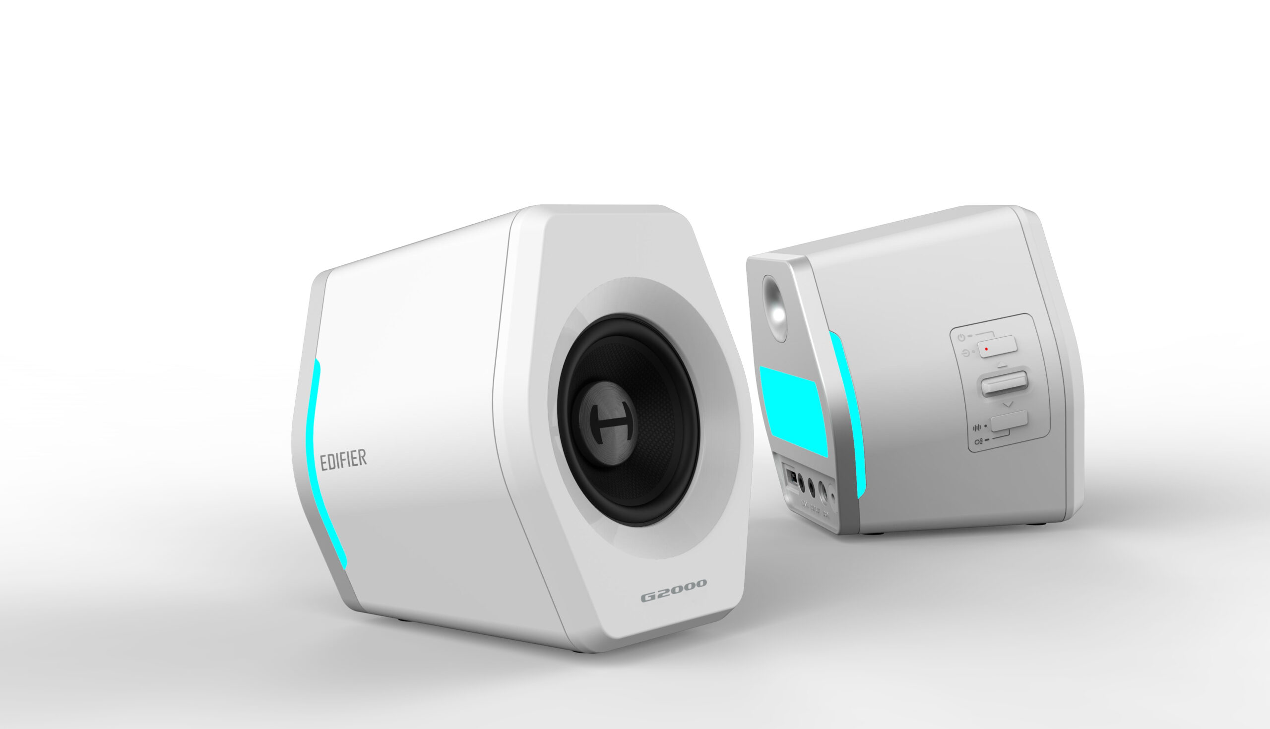 Edifier G2000 Gaming 2.0 Speakers System - Bluetooth V4.2/ USB Sound Card/ AUX Input/RGB 12 Light Effects/ 16W RMS Power White - Image 2