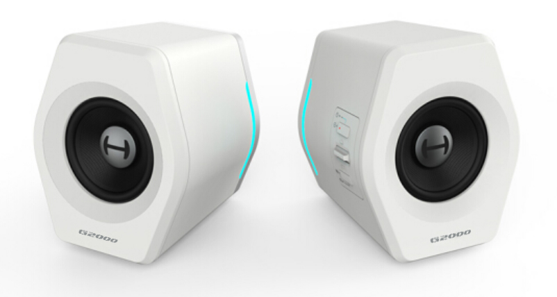 Edifier G2000 Gaming 2.0 Speakers System - Bluetooth V4.2/ USB Sound Card/ AUX Input/RGB 12 Light Effects/ 16W RMS Power White - Image 3