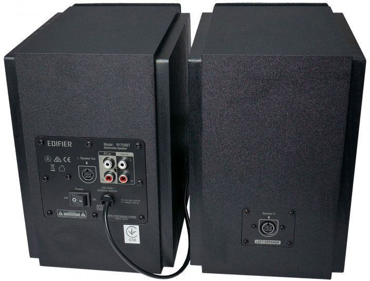 Edifier R1700BT Bluetooth Lifestyle Bookshelf Studio Speakers Black - BT/Dual 3.5mm AUX/Limited Distortion DSP/DRC/Classic Wood Finish - Image 3