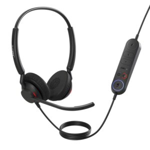 Jabra Engage 40 (Inline Link) MS Teams Dual USB-C/A Corded Headsets, Lightweight & sturdy, Double the mic, Busylight, Hearing Protection Audio Quality