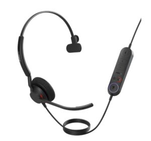 Jabra Engage 40 (Inline Link) MS Teams Mono USB-C/A Corded Headsets, Lightweight & sturdy, Double the mic, Busylight, Hearing Protection Audio Quality
