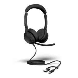 Jabra Evolve2 50, USB C/A MS Stereo Headset, Bluetooth®, 4 microphones, Active Noise Cancellation, Busylight, Call management, Air Comfort technology