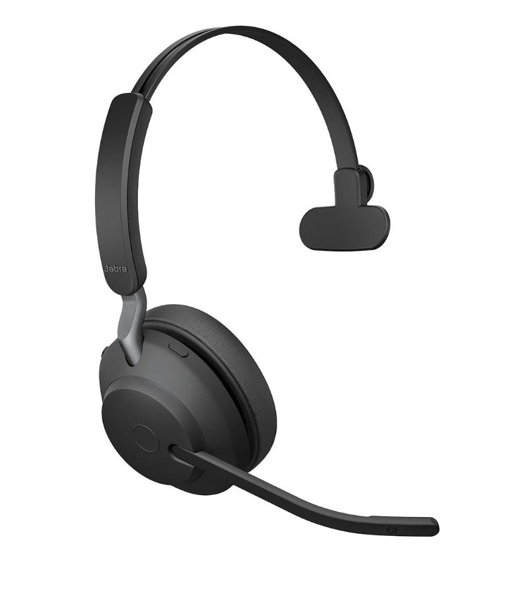 Jabra Evolve2 65 MS Mono Black Bluetooth Headset, Link 380 USB-C Passive Noise-cancelling, 2ys Warranty, 3-Microphone Call Technology, Up to 37 Hours - Image 3