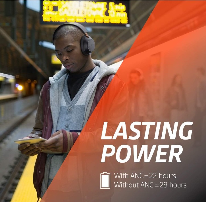 PLANTRONICS Backbeat GO 810 Wireless Headphones, Active Noise Canceling Over Ear Headphones, Black - Image 3