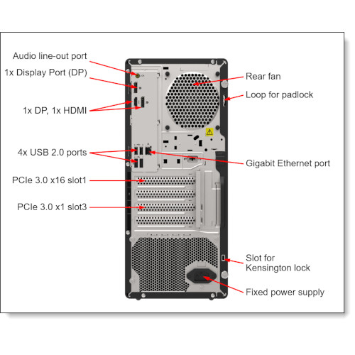 LENOVO ThinkSystem ST45 V3, 1xAMD EPYC 4244P 6C 3.8GHz 65W, 1x16GB 1Rx8, SW RD, 1x300W - Image 3
