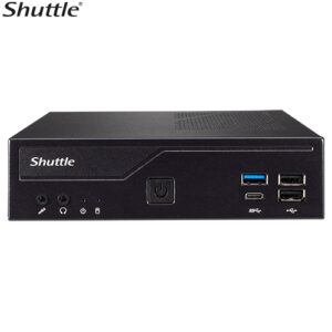 Shuttle DH610 Slim Mini PC 1L Barebone - Intel 12th/13th/14th Gen , 2xDDR4, 2.5' HDD/SSD bay, 2xLAN (1G & 2.5G), 2xRS232, HDMI, 2xDP, 120W, Vesa