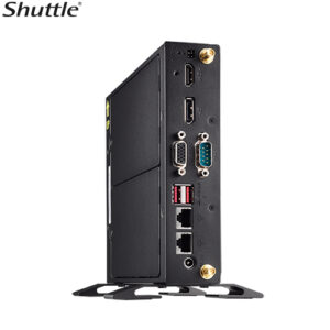 Shuttle DS20U V2 Slim Mini PC 1L Barebone - Intel Celeron 5205U, Fan-less, 2x LAN , RS232/RS422/RS485, HDMI, DP, VGA, Vesa Mount, 65W adapter