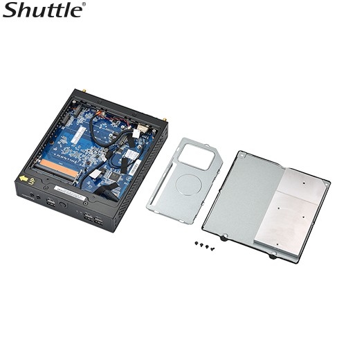 Shuttle DS50U Slim Mini PC 1.3L Barebone - Celeron 7305, 2x DDR5, 2x M.2 2280, HDMI, DP, VGA, COM, 2 x LAN, 90W, fanless - Image 4