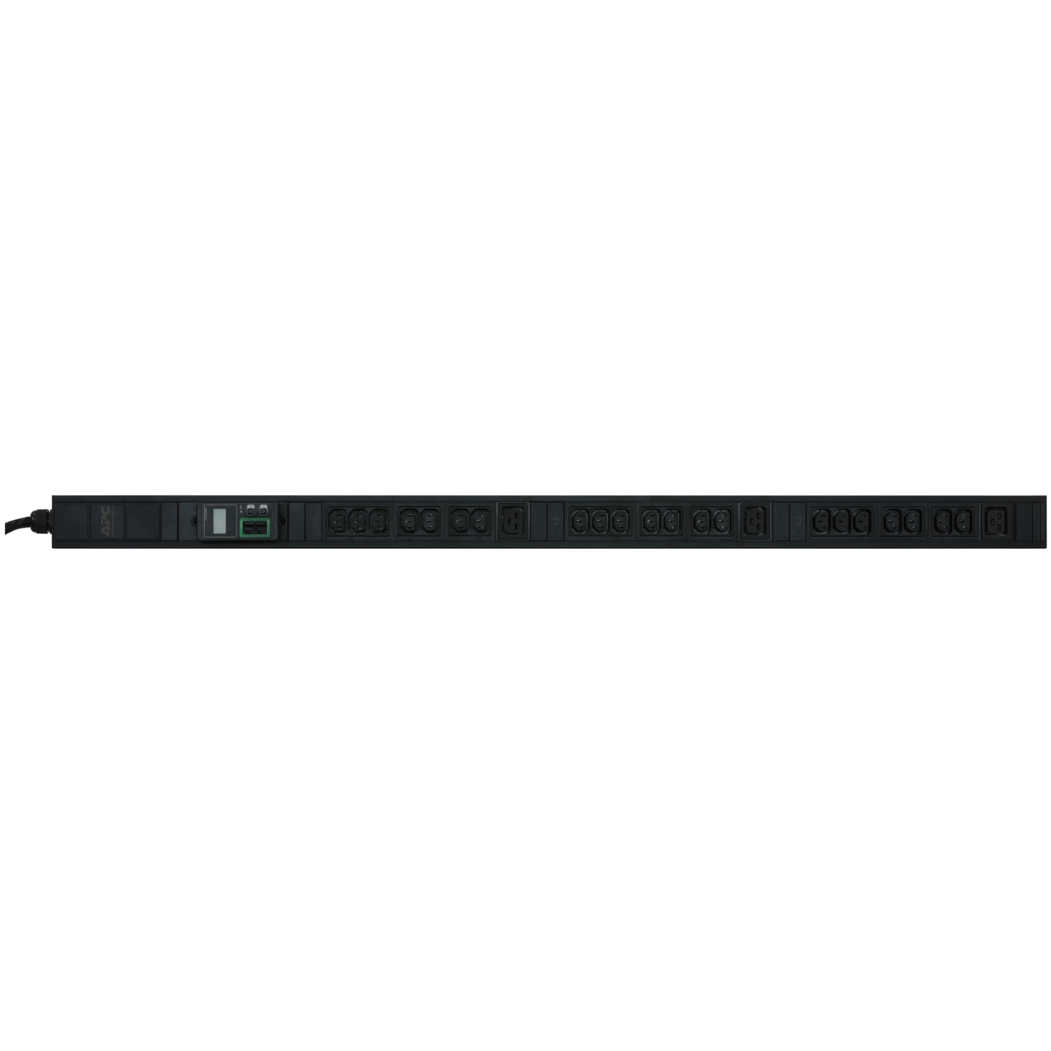 APC Easy Rack Metered PDU, 0U Vertical, 230V/16A 3P+N+PE Input, 3 Phase, 11kW, 3x IEC C19 & 21x IEC C13 Outlets - Image 2