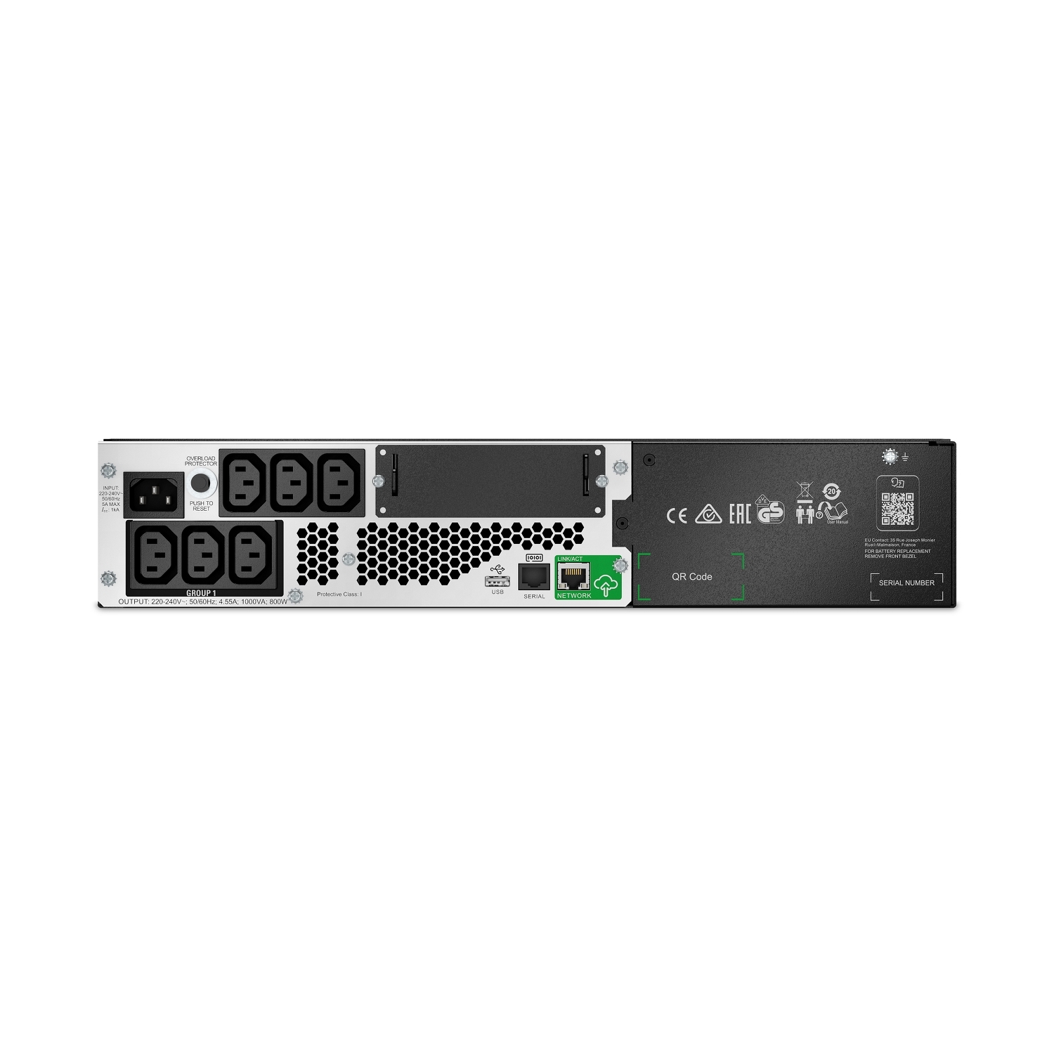 APC Smart-UPS 1000VA/800W Line Interactive UPS, 2U Rackmount,230V/10A Input,6x IEC C13 Outlets, Li-Ion Battery,SmartConnect, Short Depth - Image 3