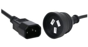 PowerShield IEC C14 10A to AUS 3 Pin 10A socket adaptor, 10A input/output, compact and durable design for reliable connections