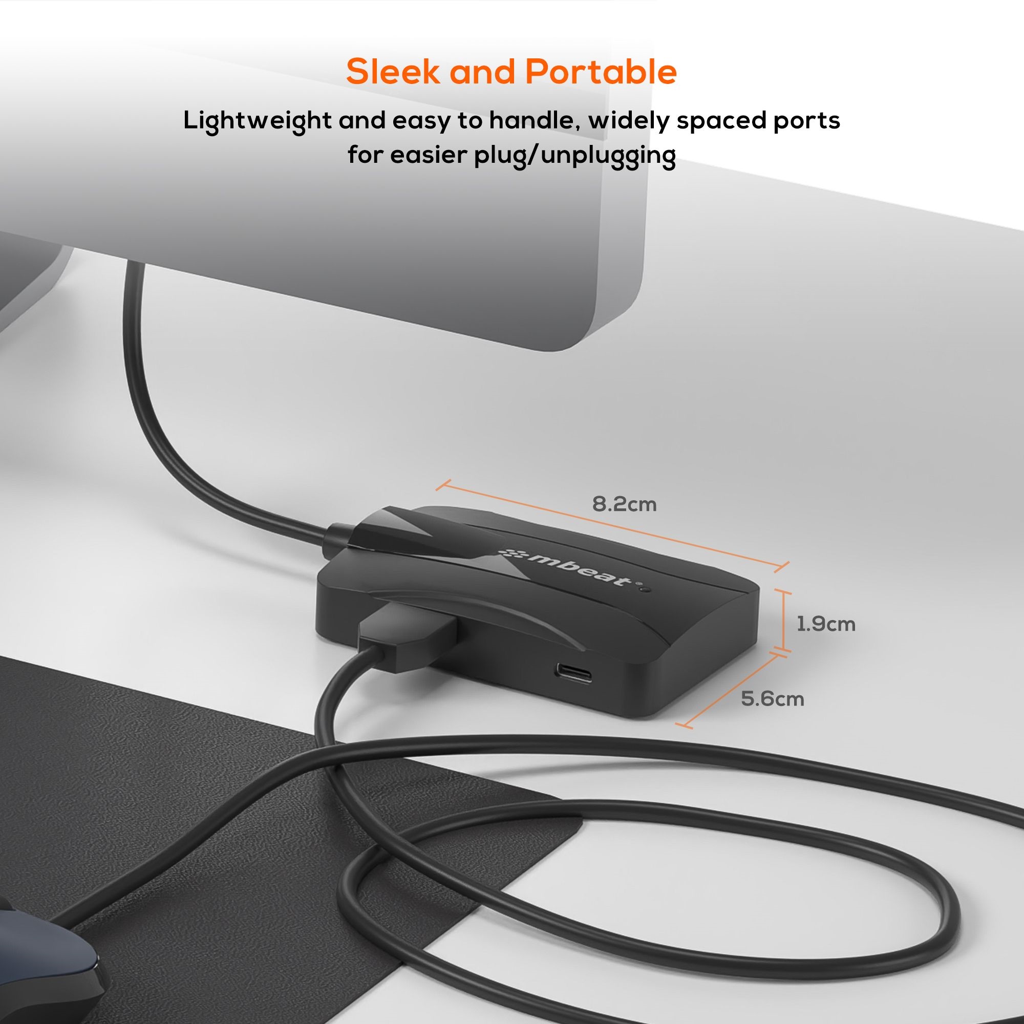 (LS)mbeat® 4-Port 10Gbps USB-C 3.2 Gen2 Hub (2 USB-A & 2 USB-C) Sleek, compact, and portable Cable Length: 16cm USB-C and Thunderbolt 3 10Gbps. - Image 3
