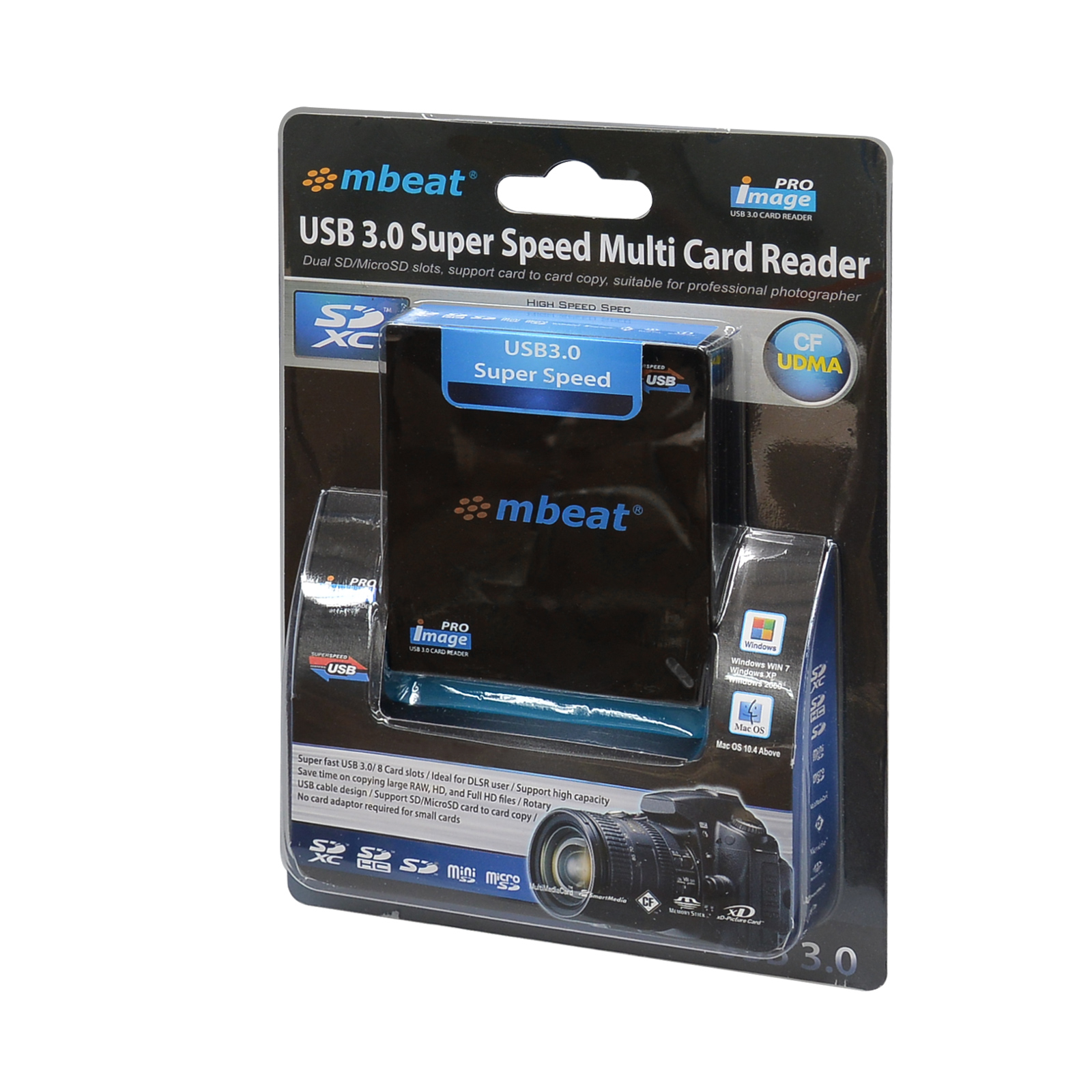 mbeat® USB 3.0 Super Speed Multiple Card Reader - 2x SD and 2x Micro SD/Compatible SDHC/MicroSDHC to SDHC/MicroSDHC/USB 3.0 (LS) - Image 4