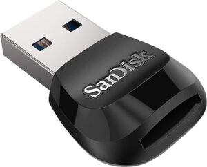 Sandisk MobileMate USB 3.0 Reader microSD™ card reader speeds up to 170 MB/s USB-A 2-year limited warranty