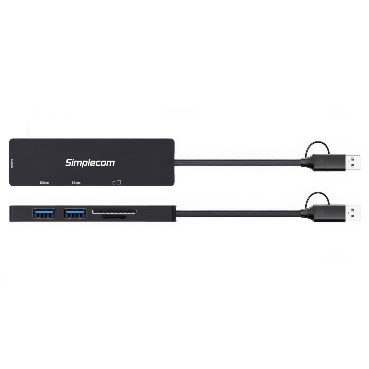 Simplecom CH365C SuperSpeed 3-Port USB Hub with SD MicroSD Card Reader USB-A and USB-C Dual Connector - Image 4
