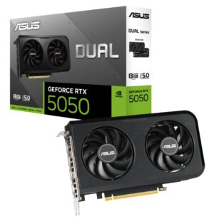 ASUS nVidia GeForce DUAL-RTX5050-8G 8GB GDDR6 2572MHz Boost Clock, RAM 20Gbps, 421AI TOPs, Digital Max Resolution 7680 x 4320