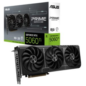 ASUS nVidia GeForce PRIME-RTX5060TI-8G RTX 5060 Ti 8GB GDDR7 2572MHz Boost Clock, RAM 28Gbps, 759 AI TOPs, Digital Max Resolutio