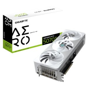 Gigabyte GeForce RTX™ 5070 Ti AERO OC 16G, 2588 MHz, CUDA 8960, 28 Gbps, GDDR7, 256 bit, PCI-E 5.0, PSU 750W, DisplayPort 2.1b x3 HDMI 2.1b x1
