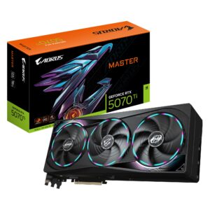 Gigabyte AORUS GeForce RTX™ 5070 Ti MASTER 16G, 2670 MHz, CUDA 8960, 28 Gbps, GDDR7, 256 bi,t PCI-E 5.0, PSU 750W, DisplayPort 2.1b x3 HDMI 2.1b x1