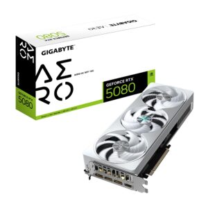 Gigabyte GeForce RTX™ 5080 AERO OC SFF 16G, 2730 MHz, CUDA 10752, 30 Gbps, GDDR7, 256 bit, PCI-E 5.0, PSU 850W, DisplayPort 2.1b x3 HDMI 2.1b x1