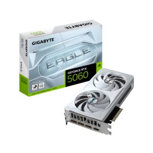 Gigabyte GeForce RTX™ 5060 EAGLE OC ICE 8G, 2550 MHz, CUDA 3840, 28 Gbps, GDDR7,  128 bit, PCI-E 5.0, PSU 450W, DisplayPort 2.1b *3 HDMI 2.1b x1