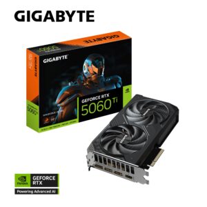 Gigabyte GeForce RTX™ 5060 Ti WINDFORCE OC 16G, 2587 MHz, CUDA TBD, 28 Gbps, GDDR7, 128 bit, PCI-E 5.0, PSU 650W, DisplayPort 2.1b *3 HDMI 2.1b *1