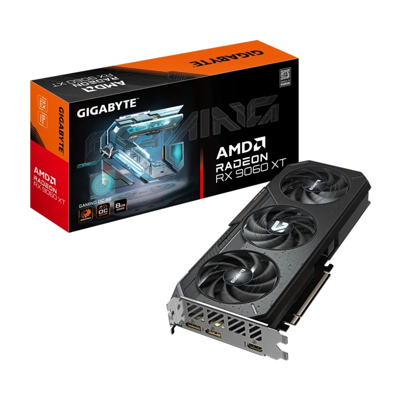Gigabyte GV-R9060XTGAMING OC-8GD, Radeon™ RX 9060 XT, 8GB, GDDR6, PCI-E 5.0, ATX, HDMI 2.1b *2 (embargo)