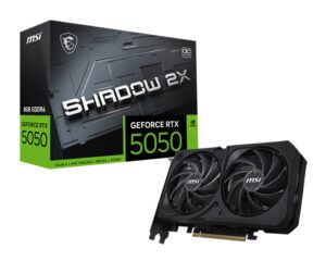 MSI nVidia GeForce RTX 5050 8G SHADOW 2X OC, Boost: 2602 MHz, CUDA 2560 Units, 8GB GDDR6, HDMI™ x 1 (embargo)