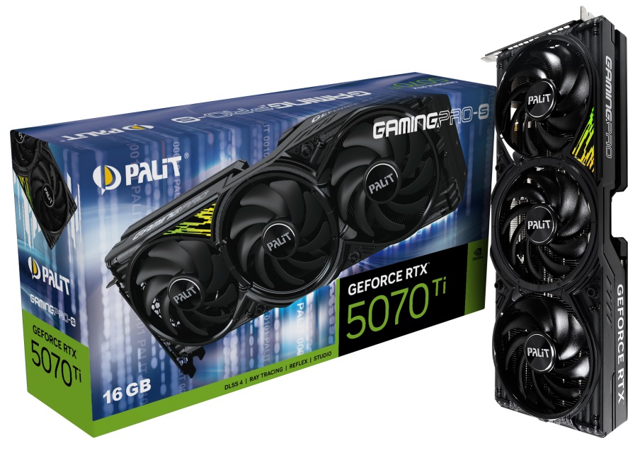 PALIT RTX5070Ti GAMINGPRO-S 16GB GDDR7 256bit 3-DP HDMI NE7507T019T2-GB2031U