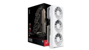 XFX Swift AMD Radeon RX 9070XT White Triple fan Gaming Edition with 16GB GDDR6 HDMI 3xDP, AMD RDNA™ 4 (RX-97TSWF3W9)
